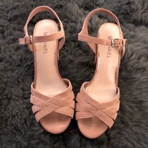 Michael Blush Suede Heels